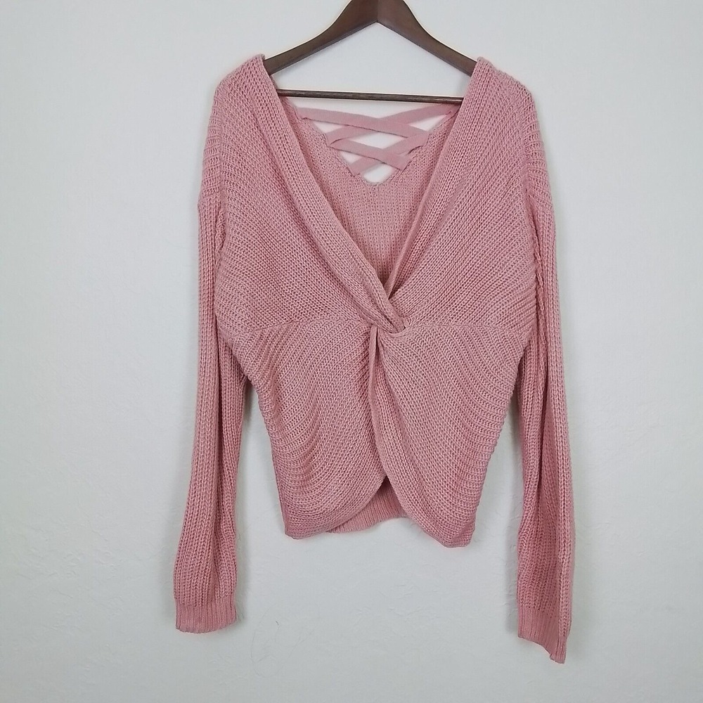 No Boundaries Women's Pink‎ Pullover Long Sleeve Sweater Size XL (15-17)